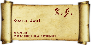 Kozma Joel névjegykártya